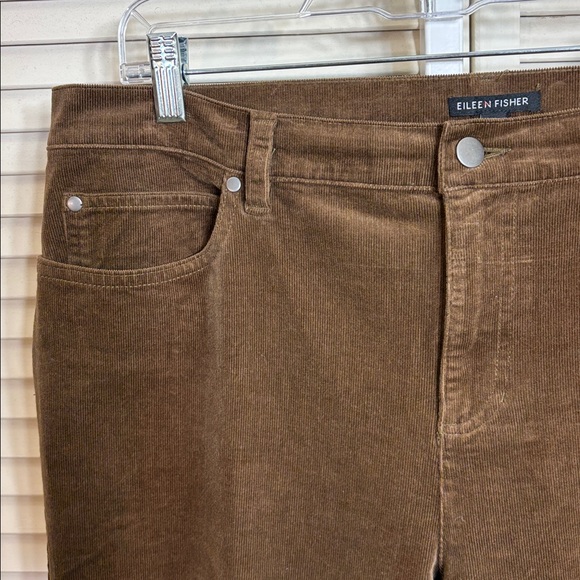 Eileen Fisher Organic Cotton Stretch Corduroy Straight Pants Large - Picture 9 of 14